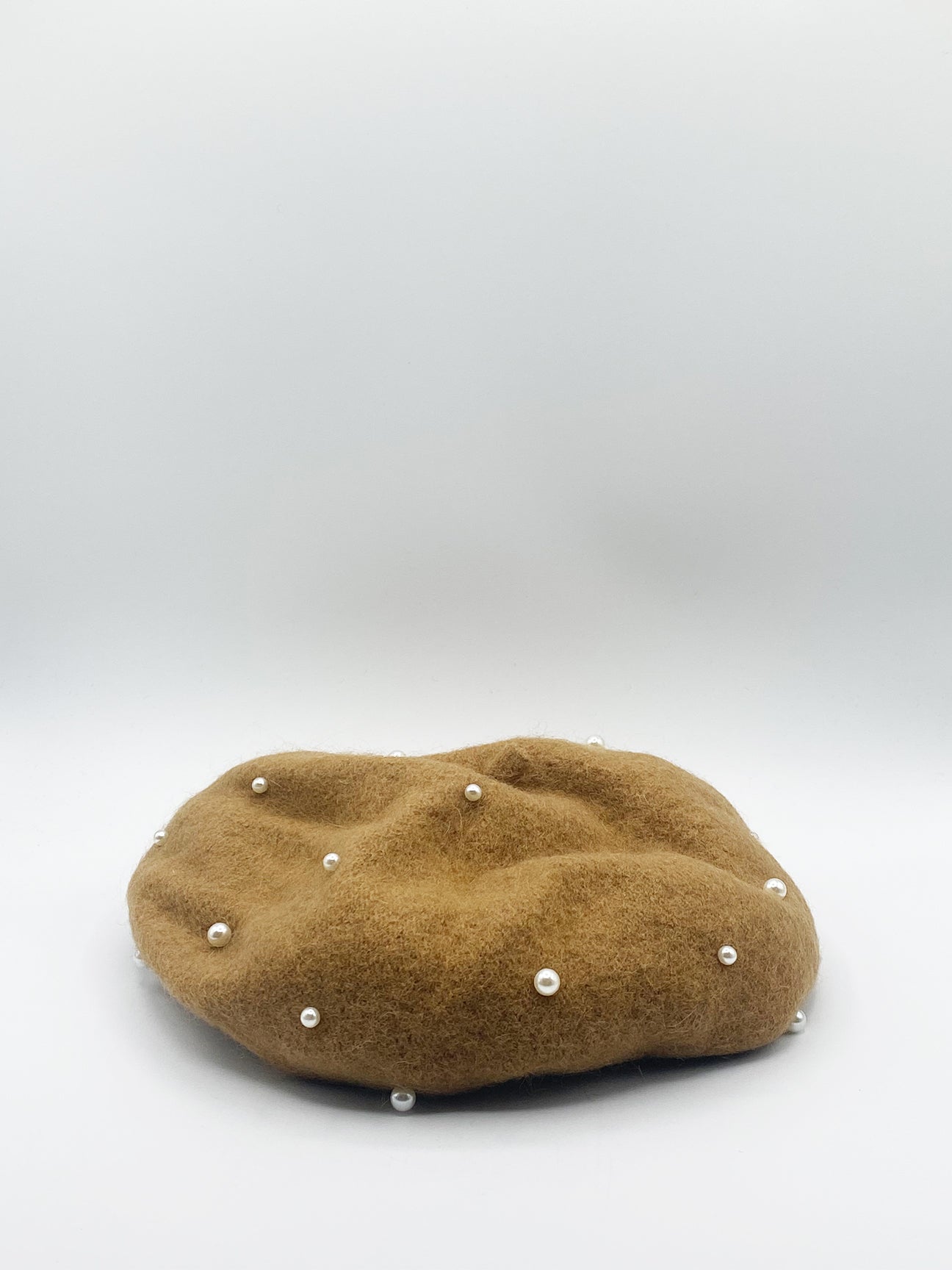 Faux Pearl Felt Beret - svnx