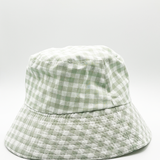 Rylee Gingham bucket hat in green & white