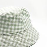 Rylee Gingham bucket hat in green & white