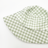 Rylee Gingham bucket hat in green & white