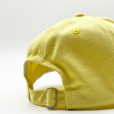 SHAY Cotton baseball cap with 'ying yang' embroidery in lemon yellow