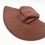 LANEY Floppy fedora hat in dark oak