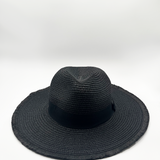 Riley Straw boater hat in black