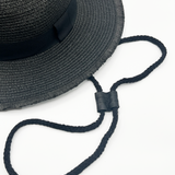 Riley Straw boater hat in black