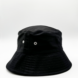SVNX Cotton canvas bucket hat with eyelet detail in black