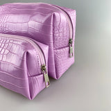 Ingrid Croc Effect Cosmetic Bag - 2 Pack