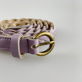 Plaited PU Leather Belt 2 Pack