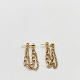 Double Chain Earrings in Gold