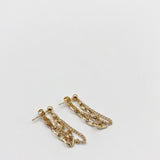 Double Chain Earrings in Gold