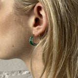 Emerald green hoop earrings