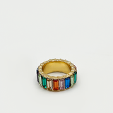 Crystal gem Ring in multicolour