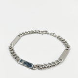 Chunky silver bracelet with T bar clasp