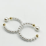Faux Pearl Hoop Earrings
