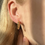 Chunky Oval Half Hoop Earrings - svnx