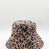 Leopard Print Reversible Bucket Hat - svnx