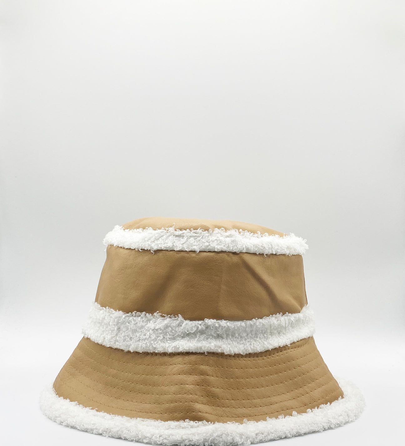 Reversible PU Bucket Hat with Borg Trims - svnx