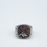 Textured Signet Ring In Silver
