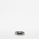 Engraved Stripe Adjustable Ring In Silver
