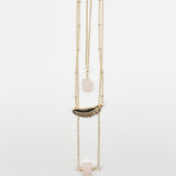 Layered Necklace In Gold With Crystal Detail