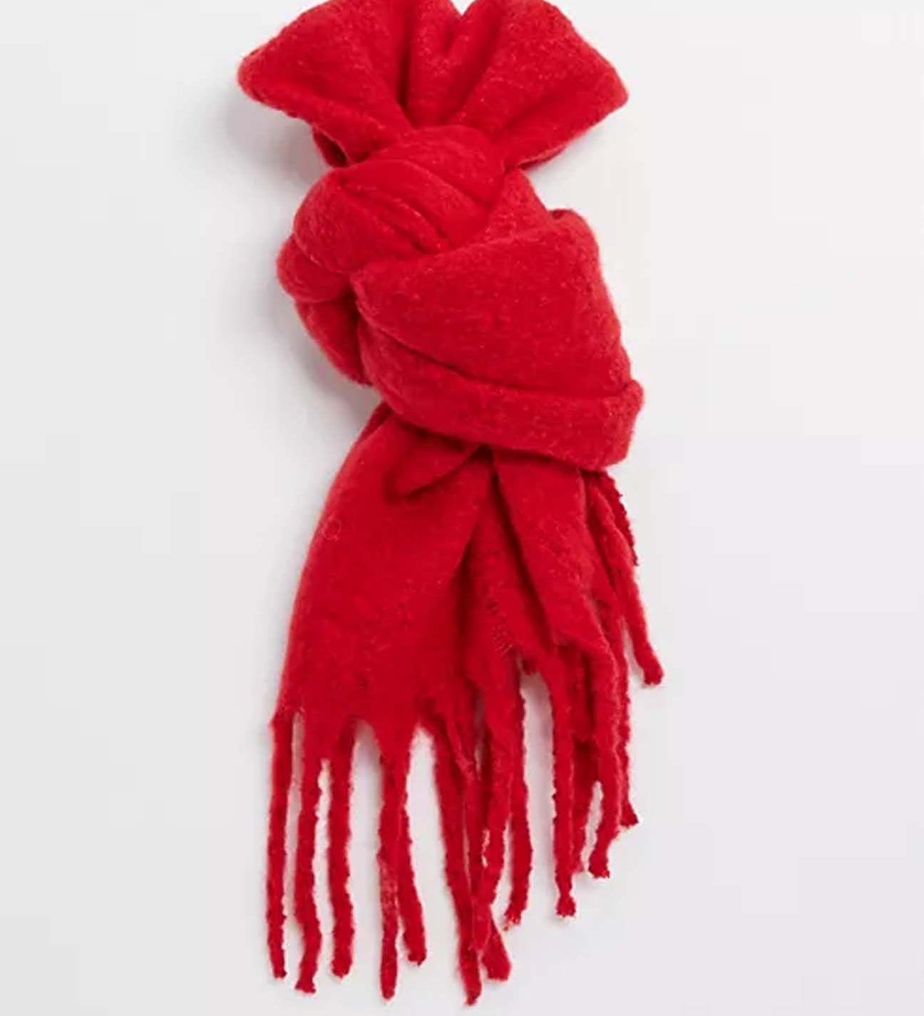 RED CHUNKY SOFT TOUCH SCARF - svnx