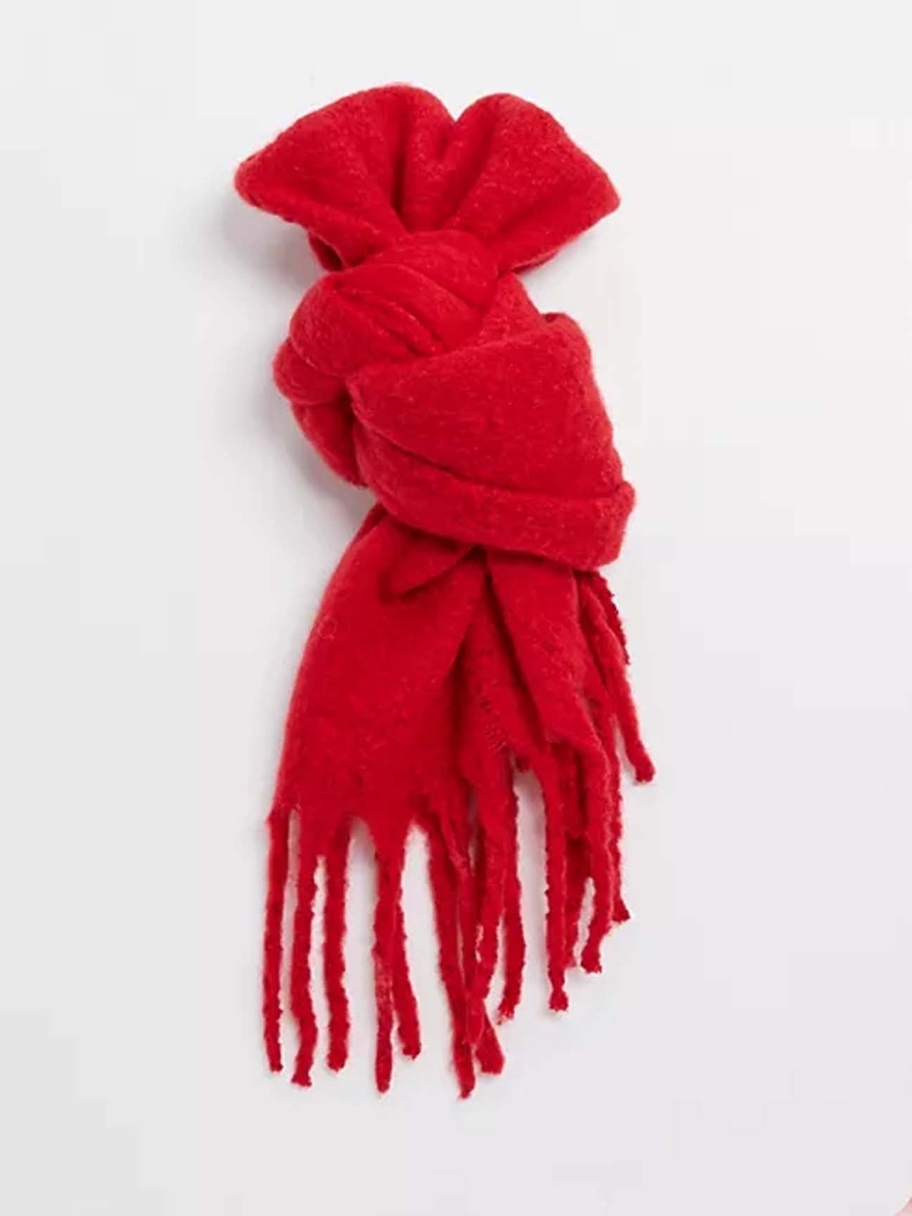 RED CHUNKY SOFT TOUCH SCARF - svnx