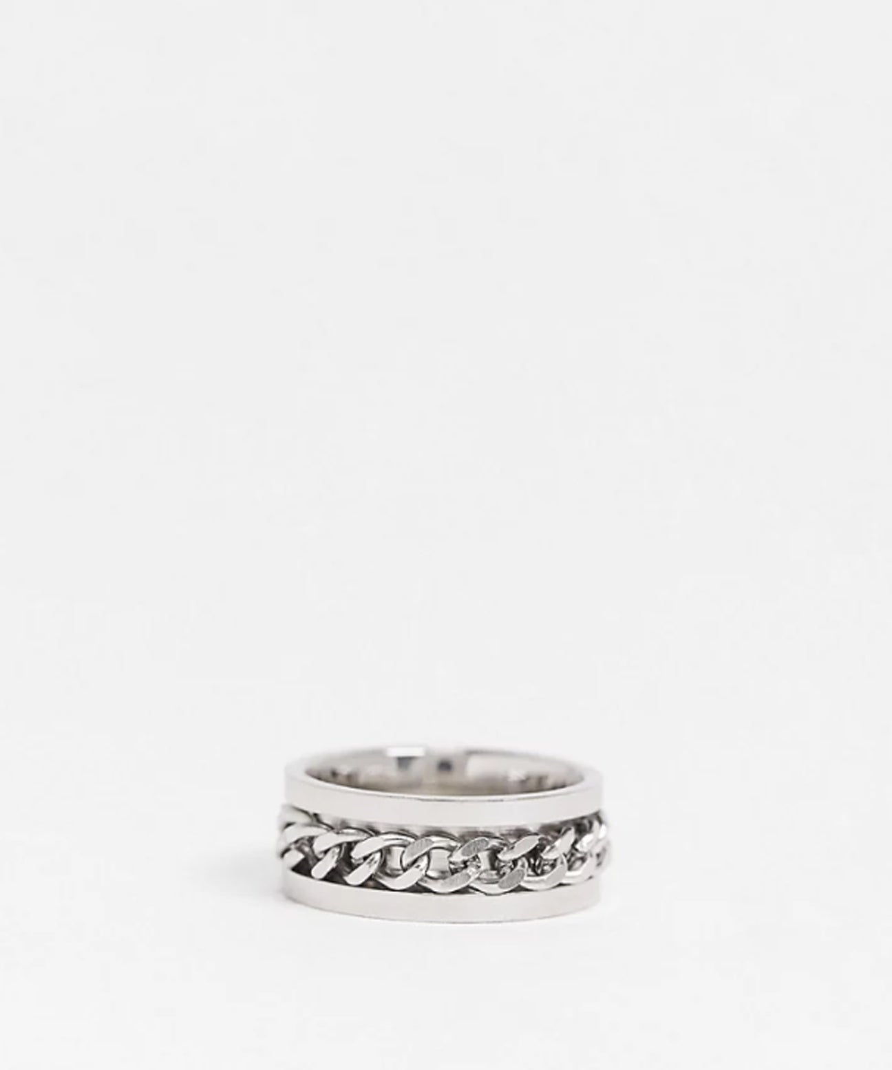 Chain Embelished Ring in Silver - svnx