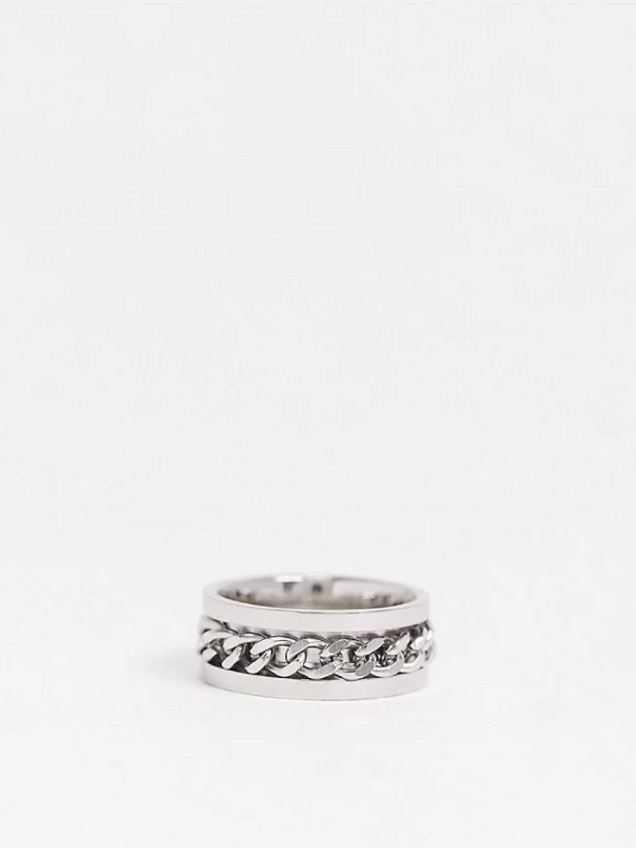 Chain Embelished Ring in Silver - svnx