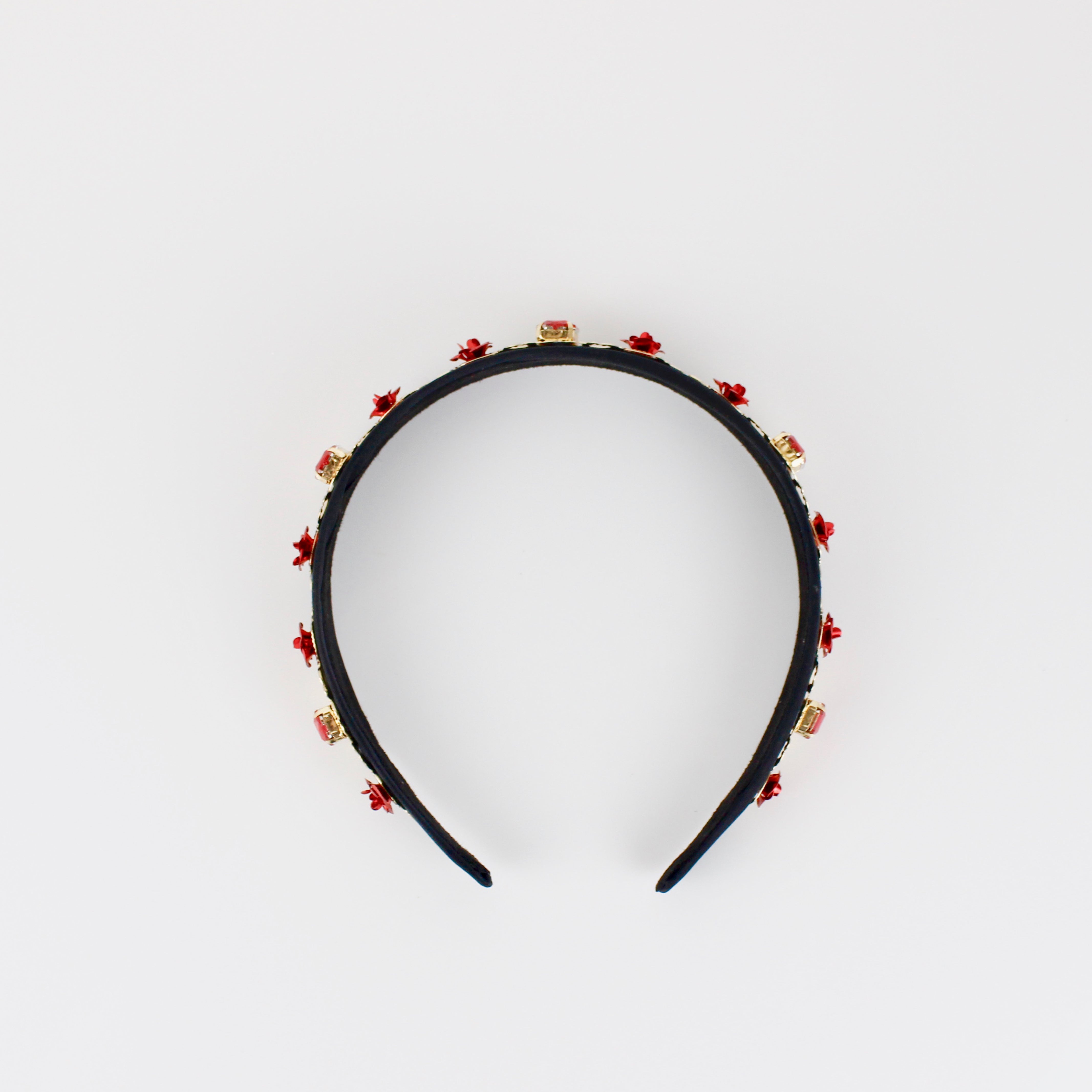 RED ROSE EMBELLISHED HEADBAND - svnx