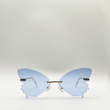 Frameless blue butterfly sunglasses