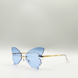 Frameless blue butterfly sunglasses