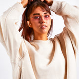 Pink Lense Frameless Sunglasses with Metal Arms
