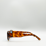 Rectangle plastic frame sunglasses with coloured lenses