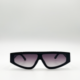 Oversized angular racer style sunglasses