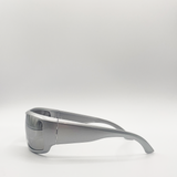 Silver Racer Style Plastic Frame Sunglasses