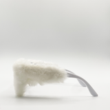 Faux fur novelty sunglasses in white