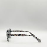 Pale grey tortoiseshell oversized hexagon Sunglasses - svnx