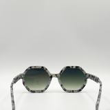 Pale grey tortoiseshell oversized hexagon Sunglasses - svnx