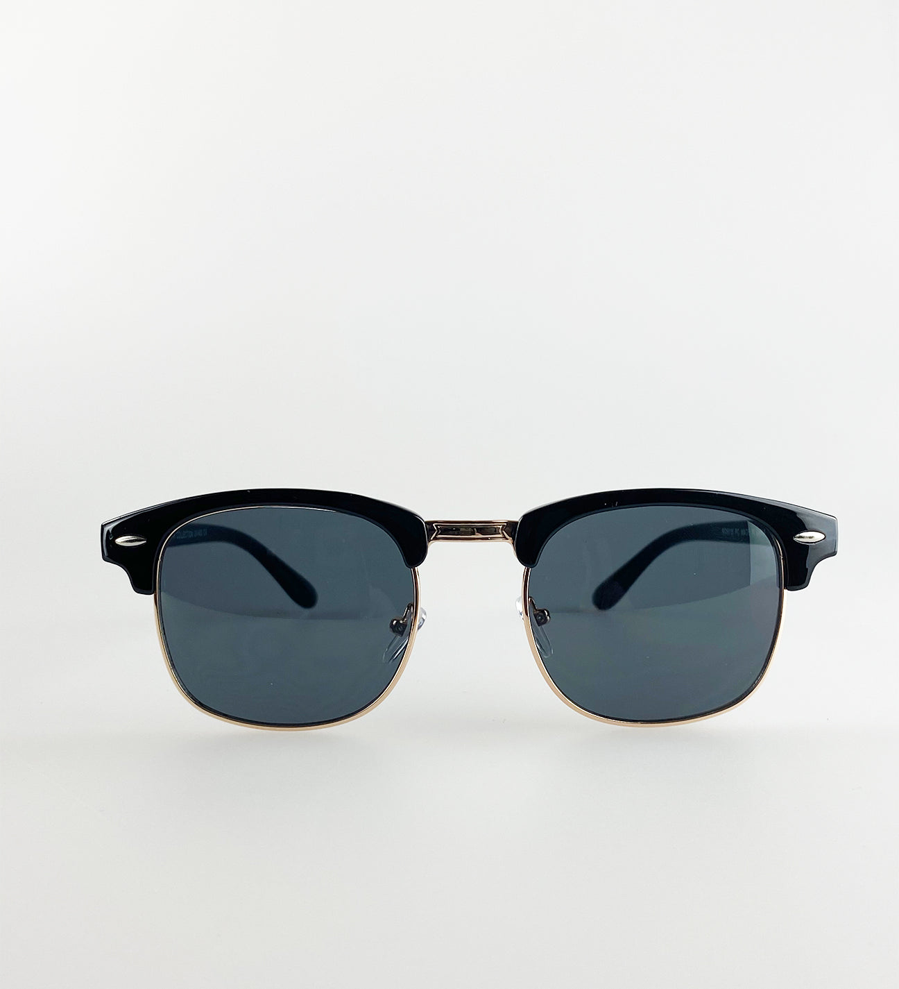 Black Clubmaster Sunglasses with Black Lenses - svnx