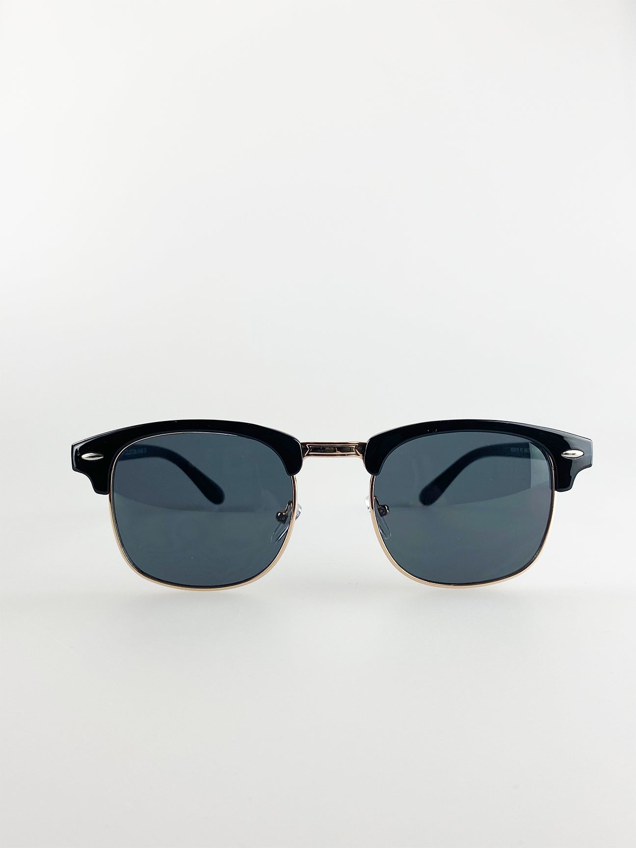 Black Clubmaster Sunglasses with Black Lenses - svnx