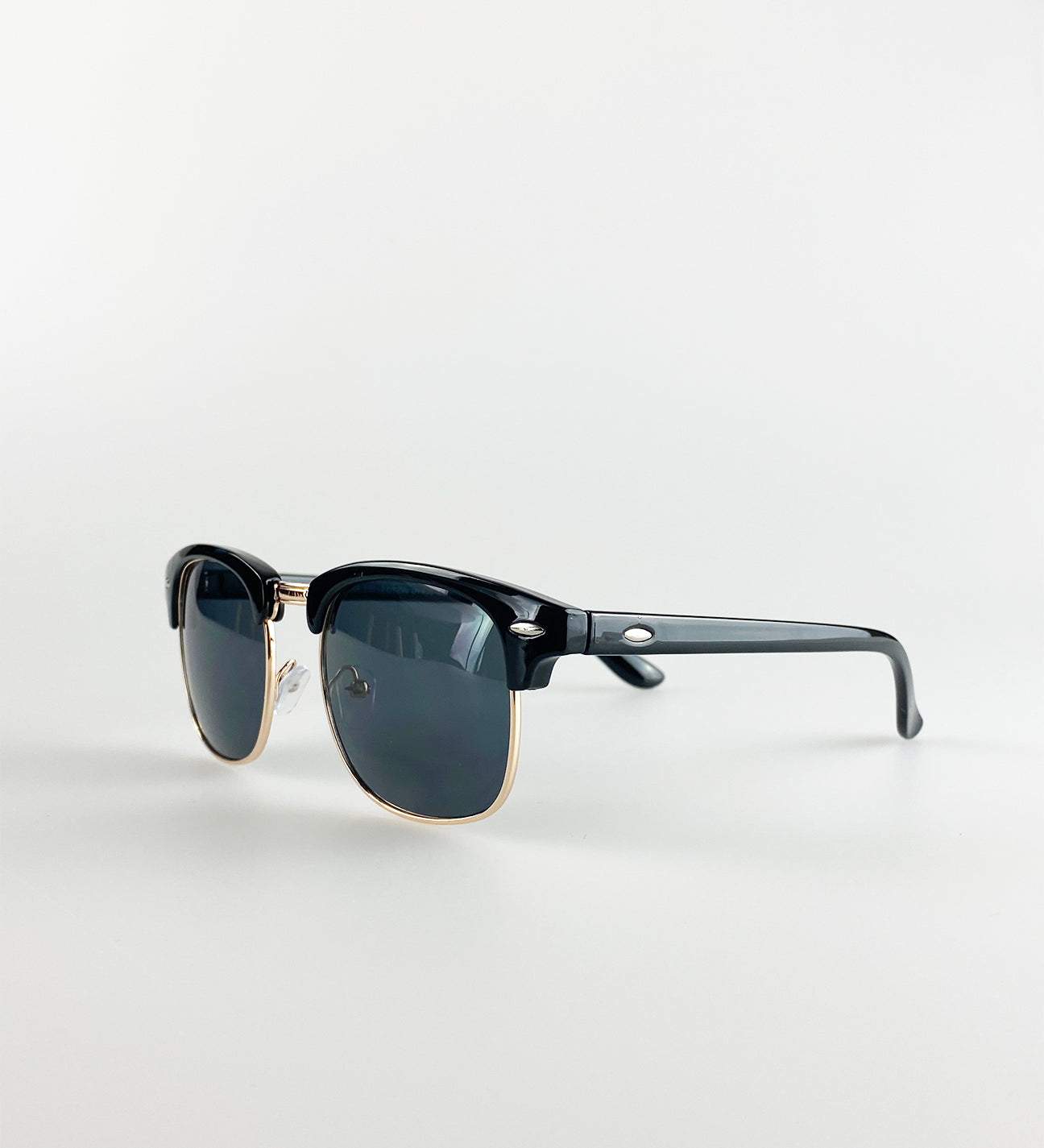 Black Clubmaster Sunglasses with Black Lenses - svnx