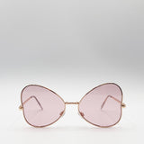 Heart Shape Sunglasses With Rose Gold Frame and Pink Lenses