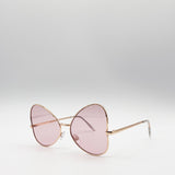 Heart Shape Sunglasses With Rose Gold Frame and Pink Lenses