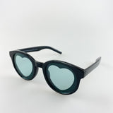 Round Frame Sunglasses with Heart Lenses