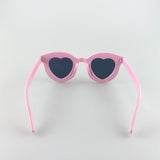 Plastic Round Frame Sunglasses with Heart Lenses