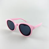 Plastic Round Frame Sunglasses with Heart Lenses