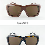 2 Pack Oversized Square Sunglasses