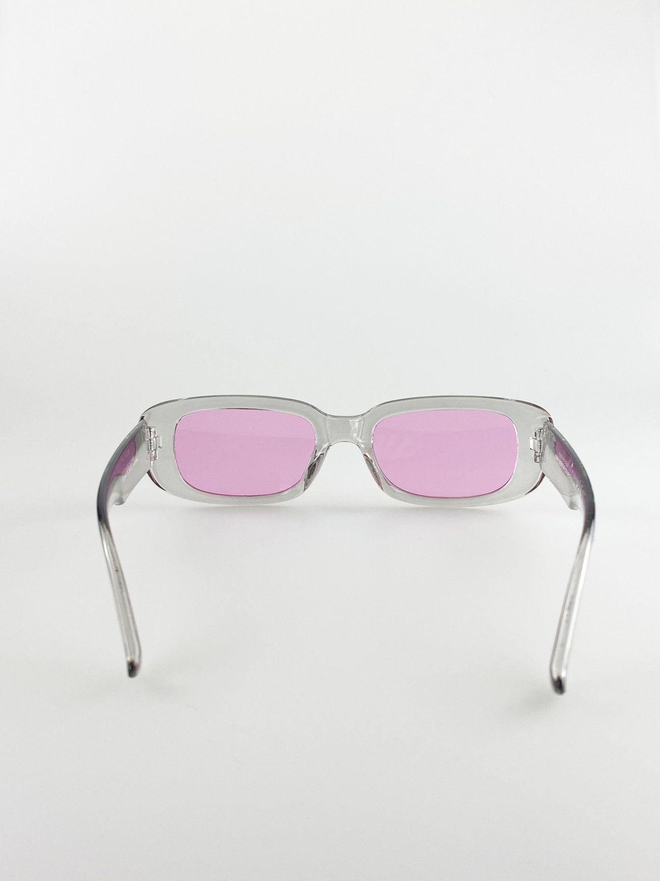 Retro Crystal Rectangle Frame Sunglasses With Coloured Lenses