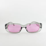 Retro Crystal Rectangle Frame Sunglasses With Coloured Lenses