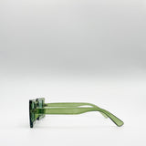 90's Mid Frame Rectangle Sunglasses In Crystal Green