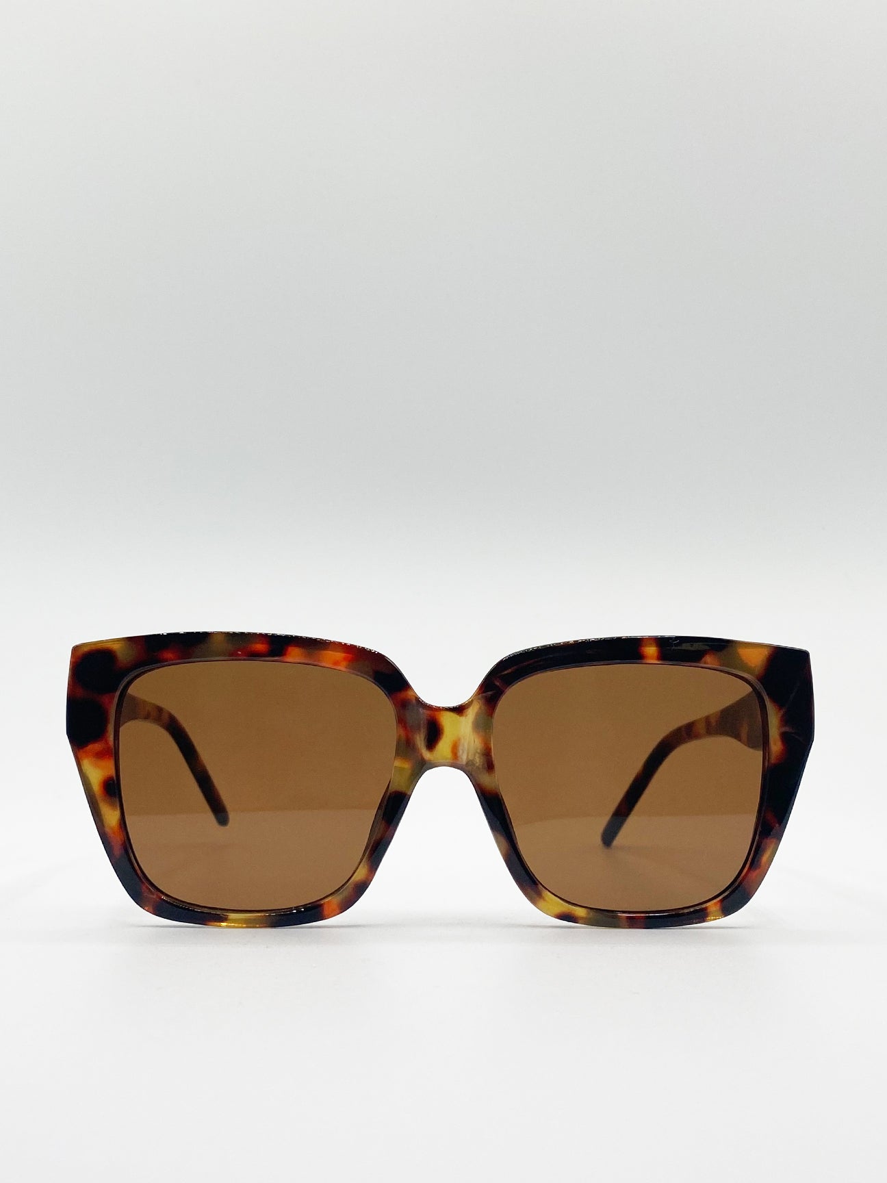 Plastic Frame Oversized Cat Eye Sunglasses - svnx